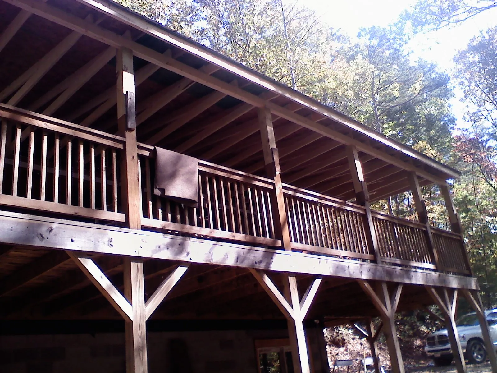 Timber framing under a new elevated porch and deck — Roof Leak Repair in Westland by Roofing Brothers